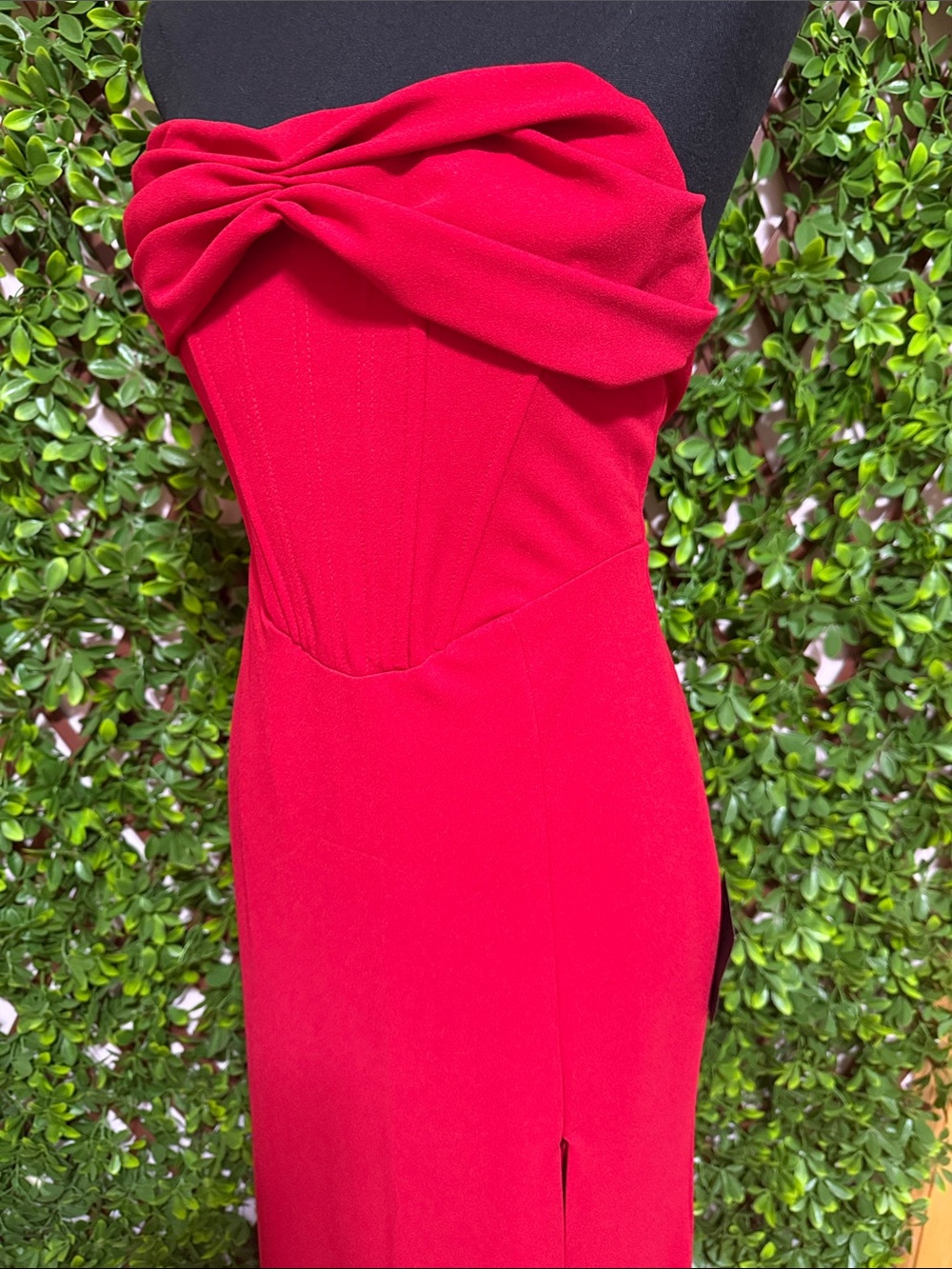 NWT- Spellbinding Allure Red Bustier Strapless Mermaid Maxi Dress - Picture 7 of 16